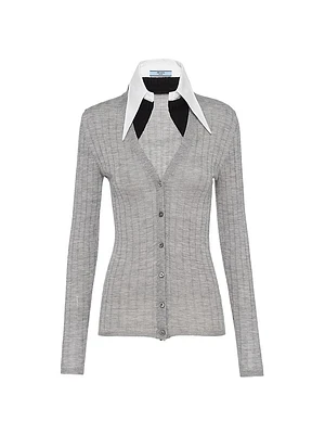 Cashmere And Silk Cardigan With Collar