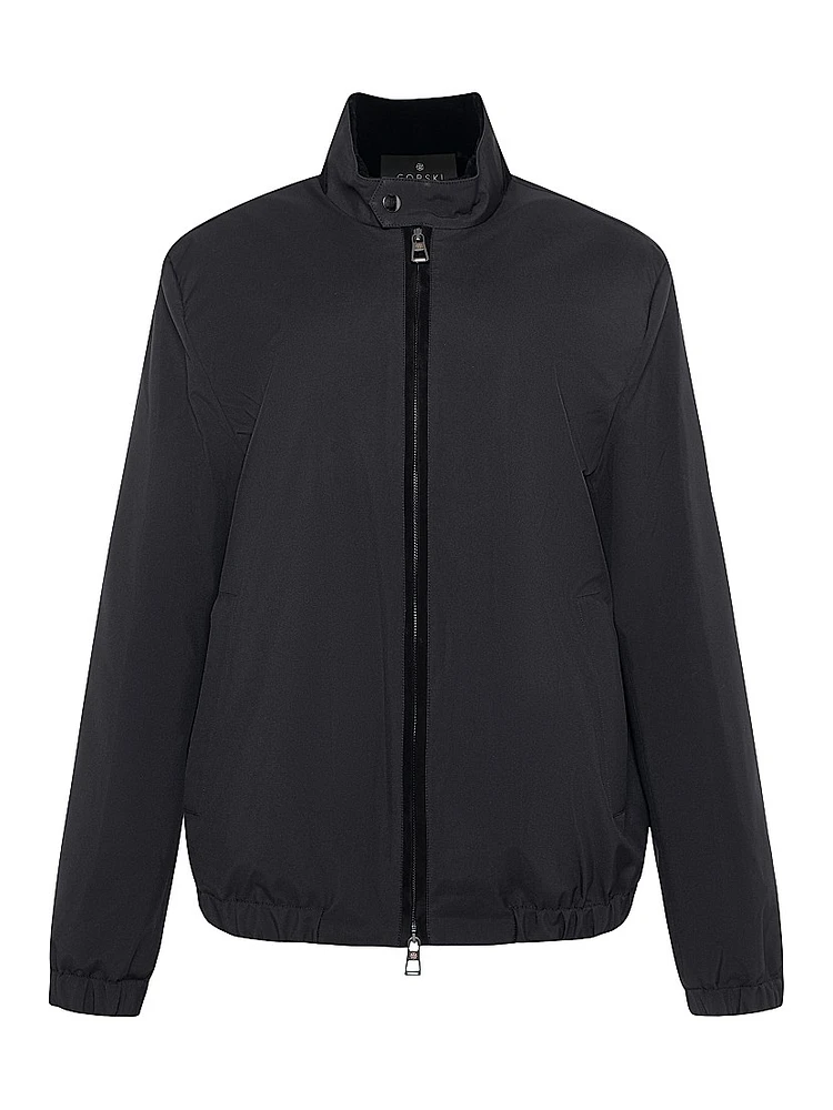 Fabric Jacket with Shearling Lamb Lining