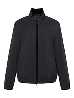 Fabric Jacket with Shearling Lamb Lining