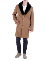 Wool Stroller Coat with Shearling Trim