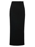 Stretch Natté Midi-Skirt