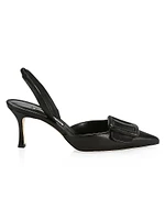 Maysli 70MM Leather Slingback Pumps