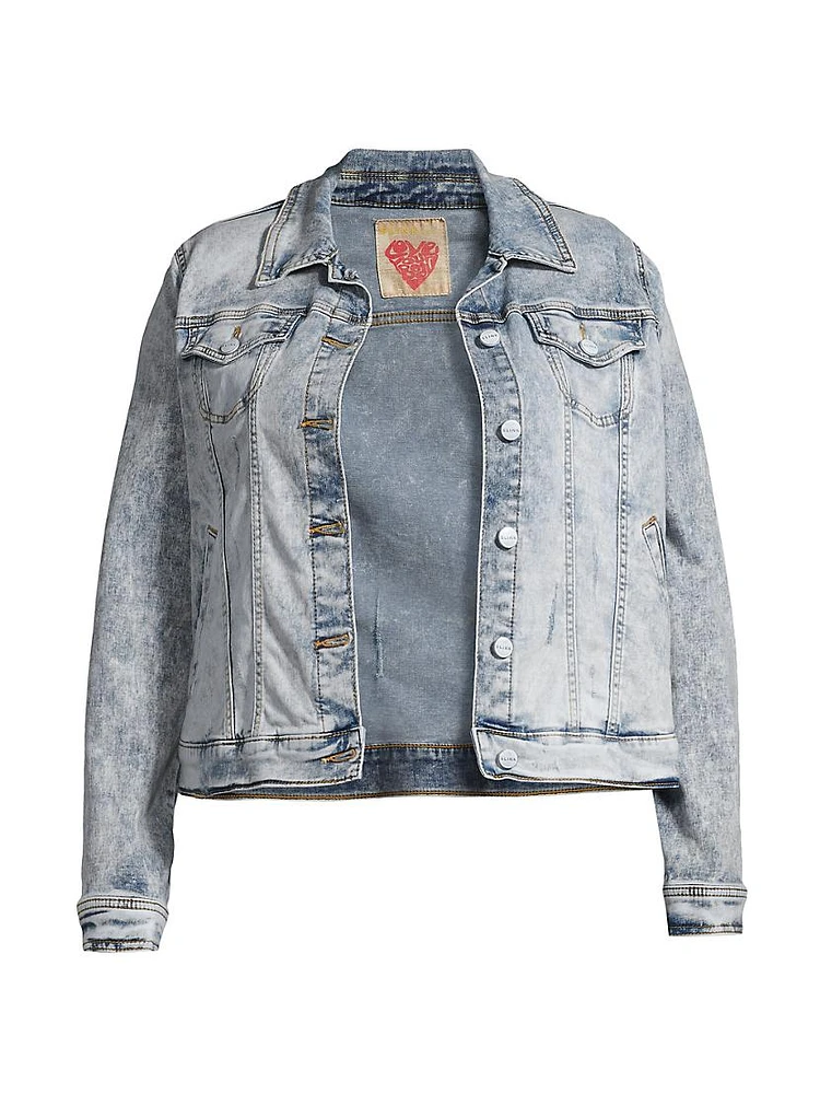 Acid-Wash Denim Trucker Jacket