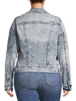 Acid-Wash Denim Trucker Jacket