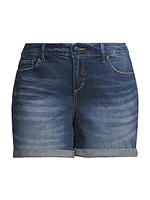 Rolled Denim Shorts