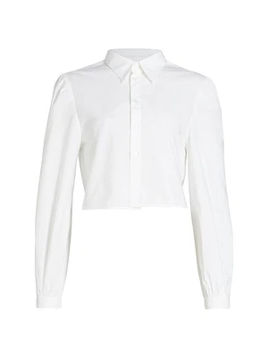 Cropped Poplin Layered Yoke Shirt