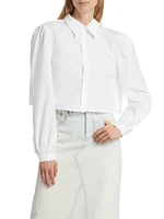 Cropped Poplin Layered Yoke Shirt