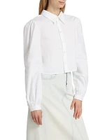 Cropped Poplin Layered Yoke Shirt