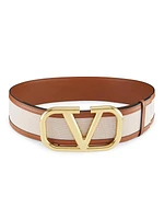 VLogo Canvas Leather Belt