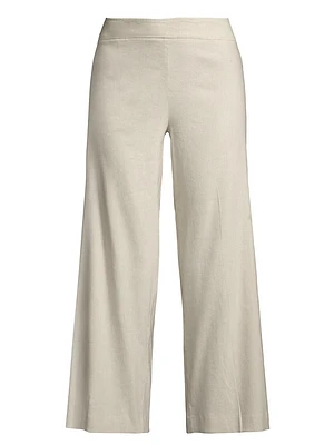 Alex Linen-Blend Cropped Pants