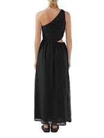 Iris Silk-Blend Ruched Maxi Dress