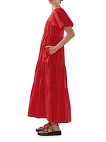 Cecci Poplin Tiered Maxi Dress