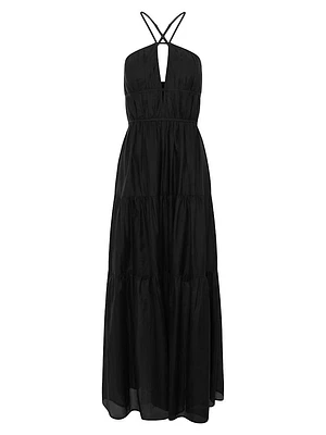 Seraphina Silk-Blend Tiered Maxi Dress