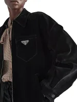 Velvet Denim Blouson Jacket