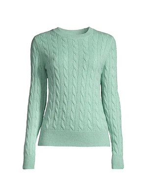 Cashmere Cable-Knit Crewneck Sweater