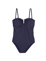 Ruched U-Hardware One-Piece Swimsuit