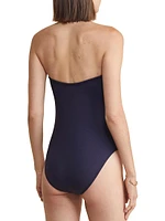 Ruched U-Hardware One-Piece Swimsuit