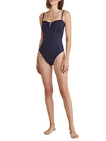 Ruched U-Hardware One-Piece Swimsuit