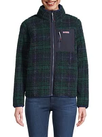 Plaid Sherpa Zip Jacket