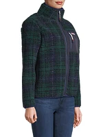 Plaid Sherpa Zip Jacket