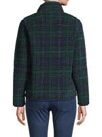 Plaid Sherpa Zip Jacket