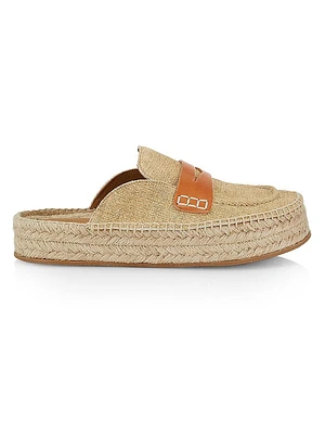 Printed Leather Espadrille Loafers