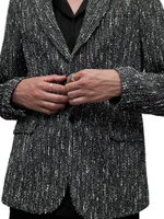 Argyll Cotton & Wool-Blend Bouclé Two-Button Blazer
