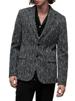 Argyll Cotton & Wool-Blend Bouclé Two-Button Blazer