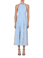 Floral Godet Sleeveless Midi-Dress