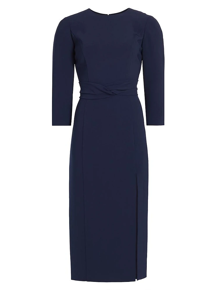 Twisted Crepe Midi-Dress