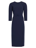 Twisted Crepe Midi-Dress