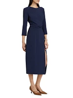 Twisted Crepe Midi-Dress