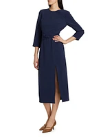 Twisted Crepe Midi-Dress