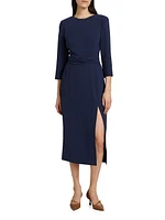 Twisted Crepe Midi-Dress