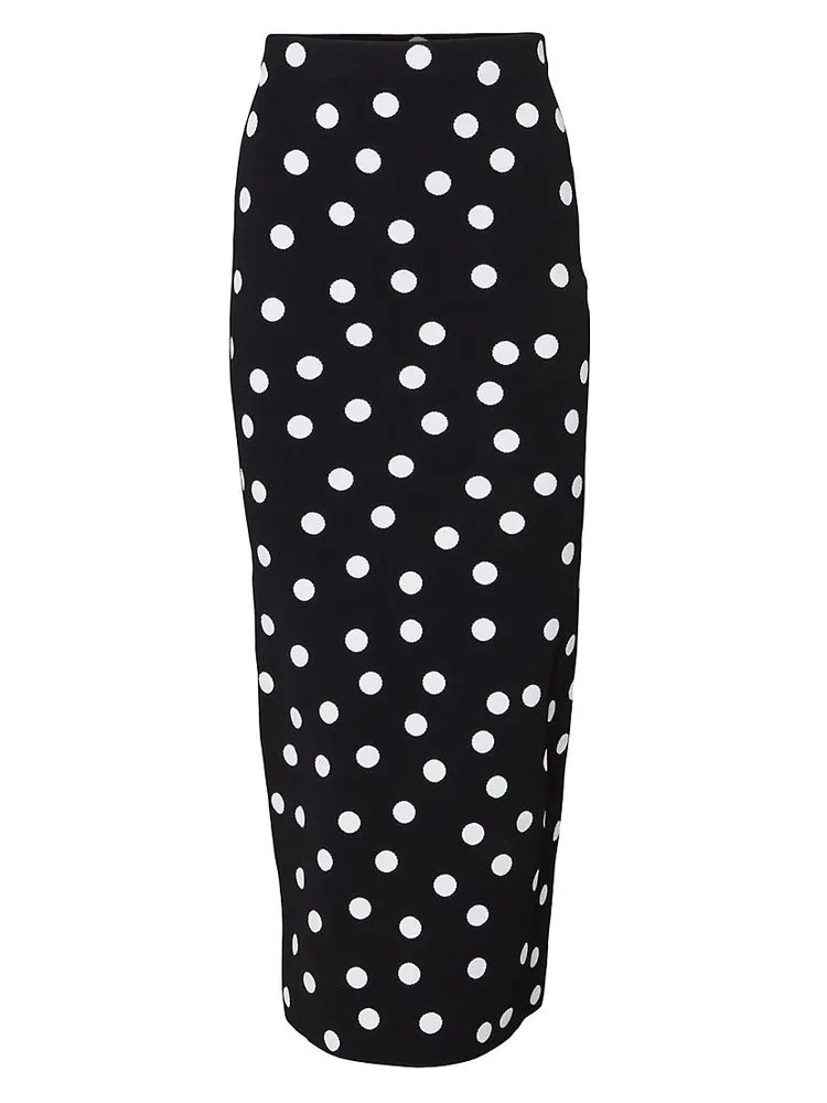 Polka Dot Pencil Midi-Skirt