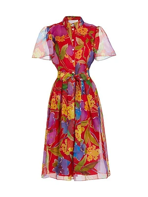 Floral Silk Shirtdress