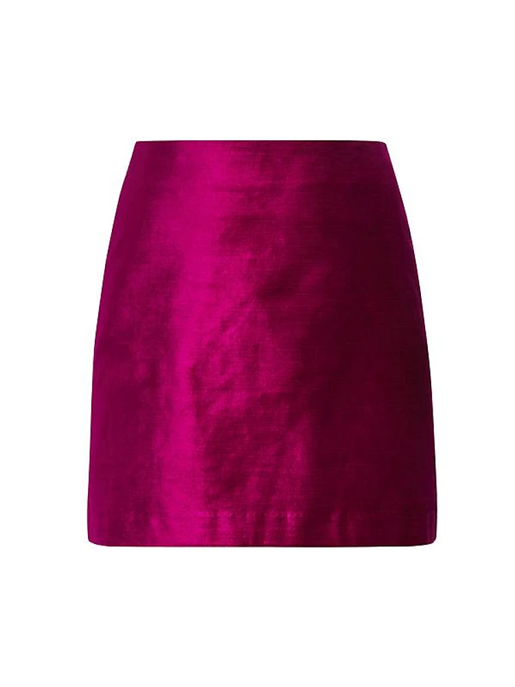 Ohemia Cotton-Blend Velvet Miniskirt