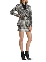 Adriel Houndstooth Tweed Miniskirt