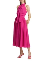 Jasmine Georgette Tieneck Midi-Dress