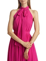 Jasmine Georgette Tieneck Midi-Dress