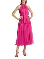 Jasmine Georgette Tieneck Midi-Dress