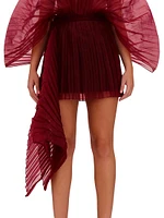 Ime Pleated Draped Miniskirt