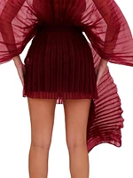 Ime Pleated Draped Miniskirt