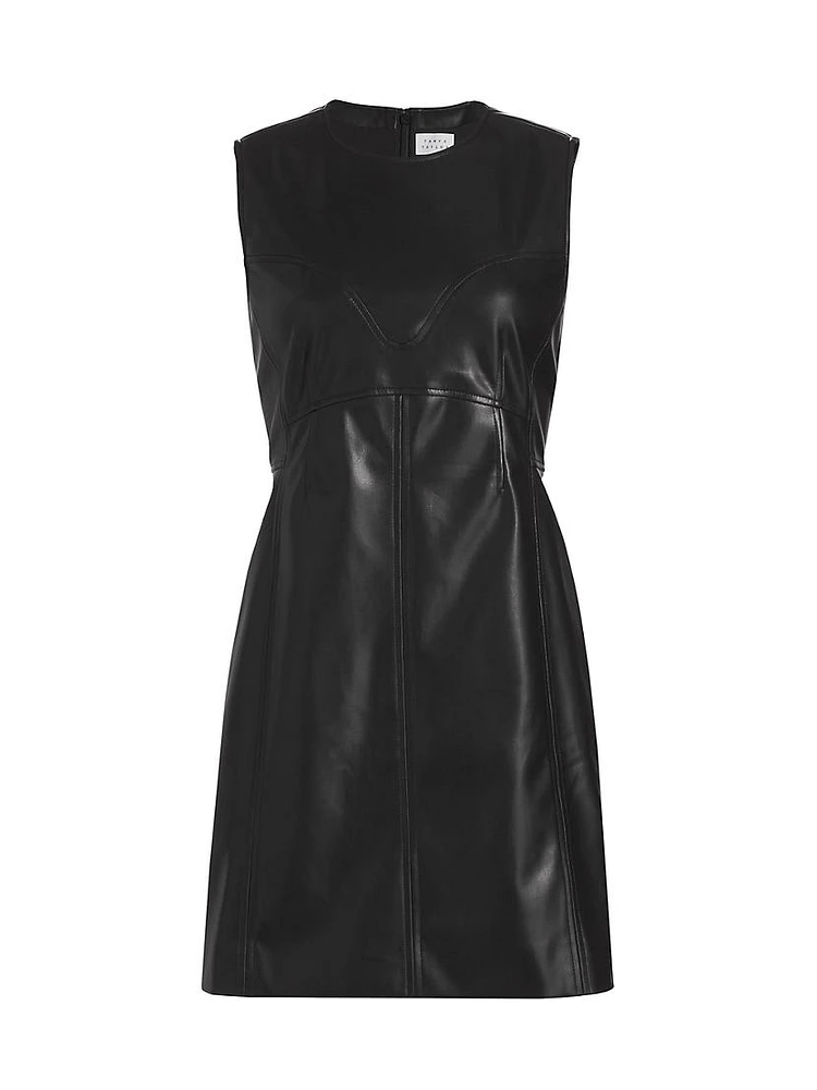 Antonella Vegan Leather Minidress