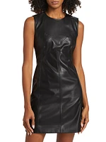 Antonella Vegan Leather Minidress