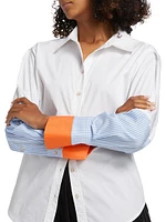 Margaux Cotton-Blend Button-Front Shirt