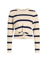 Imara Striped Tie-Waist Long Sleeve Blouse