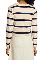 Imara Striped Tie-Waist Long Sleeve Blouse