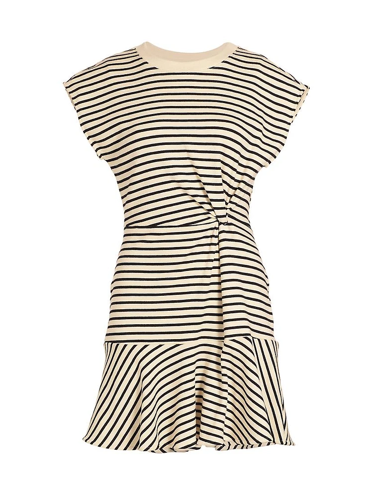 Maeve Stripe Stretch Cotton Minidress