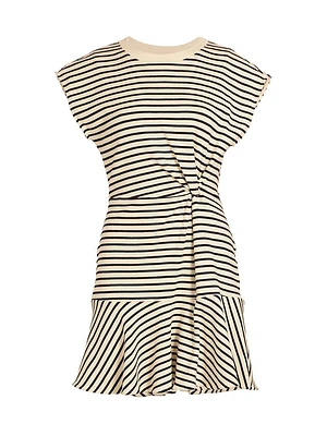 Maeve Stripe Stretch Cotton Minidress